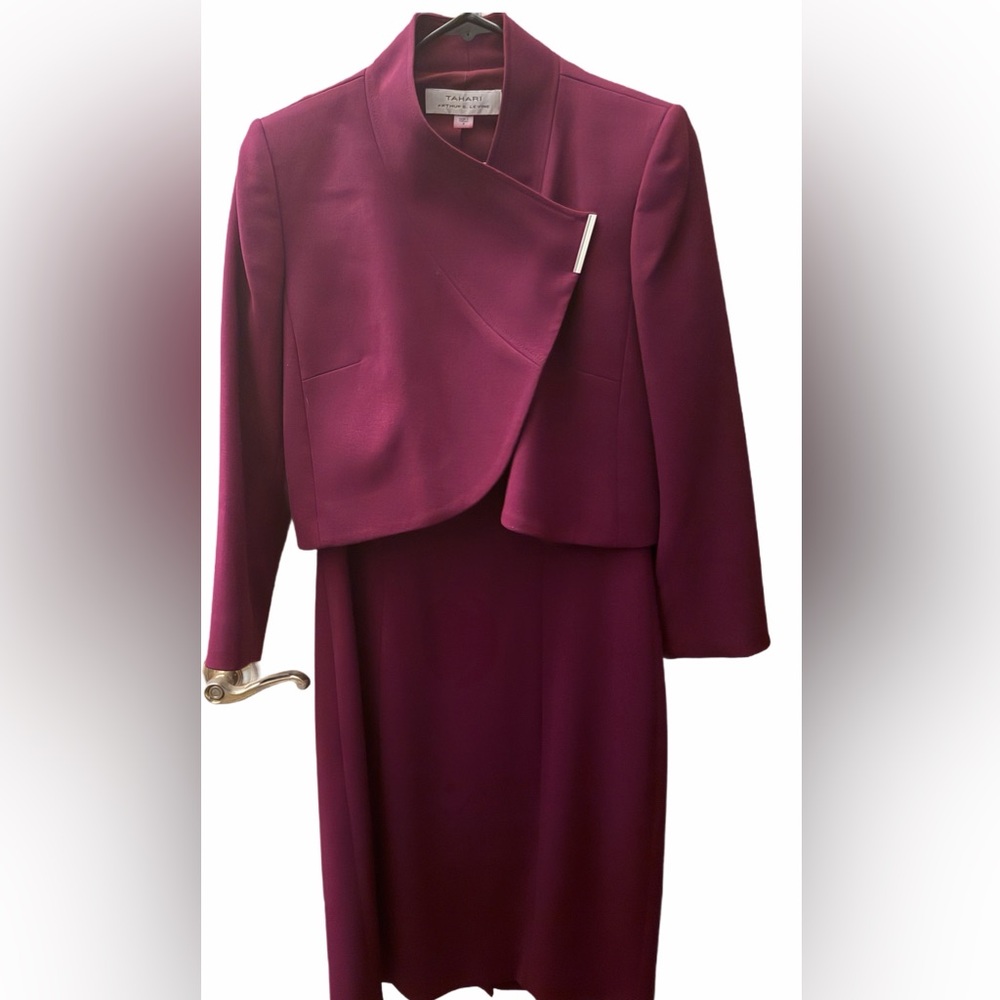 Elegant Magenta Dress and Jacket Set